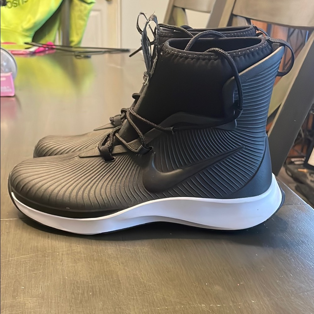 Nike Black and White High-Top Sneakers with Sock-Like Design